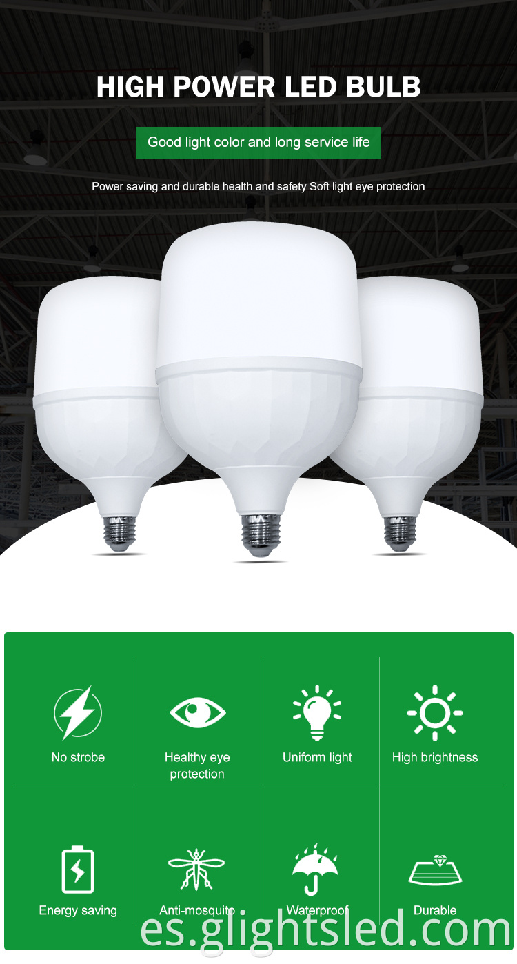 Venta directa de fábrica en el interior de la oficina en casa 5w 10w 15w 20w 30w 40w 50w 60w Lámpara de bombilla LED